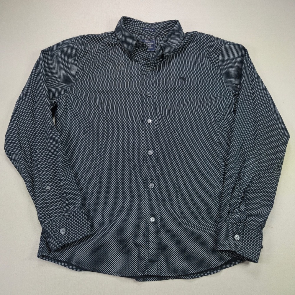 Abercrombie & Fitch Shirt Stretch Super Slim Micro Floral Navy Blue Mens Large